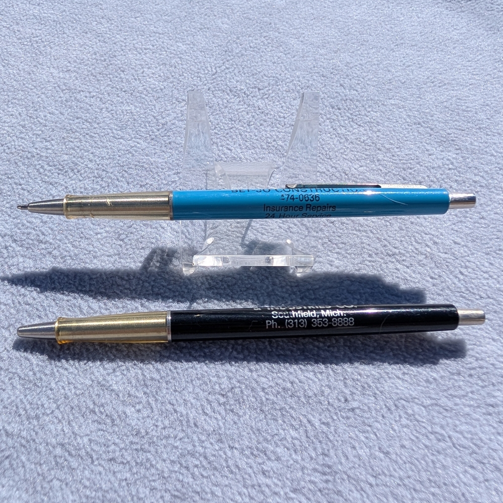 Set Of 2 Vintage Paper Mate Double Heart Advertising Pens